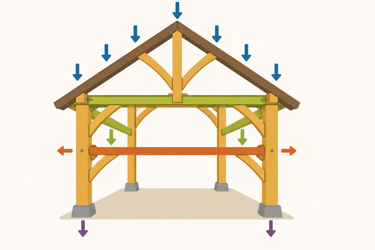 Timberframe barn structural components