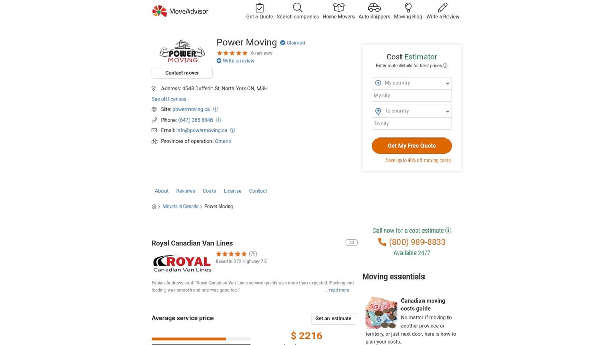 Top 7 Moving Companies Ajax Homeowners Recommend in 2025 - Power Moving