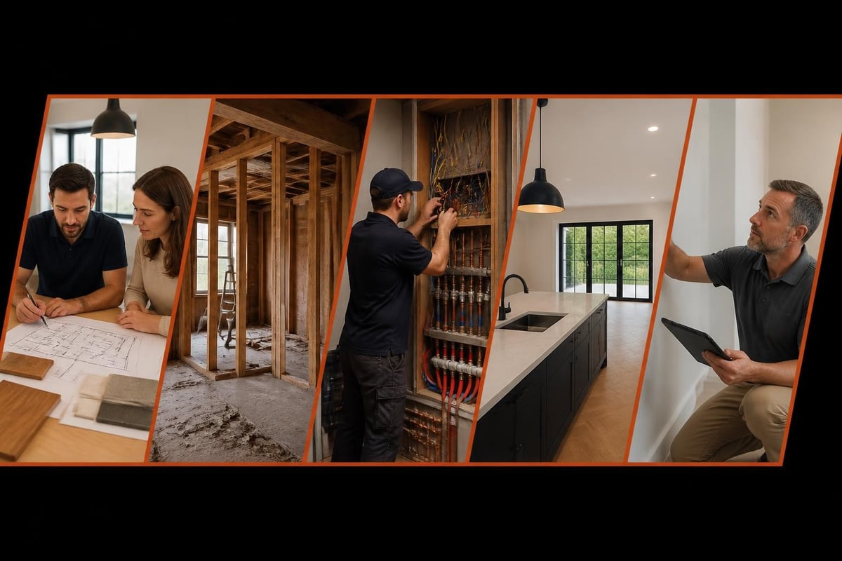 Whole home renovation phases