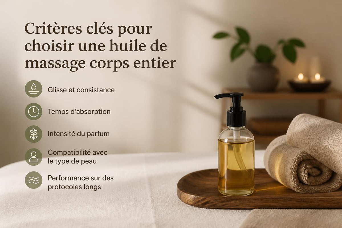 Critères de sélection d'huile de massage
