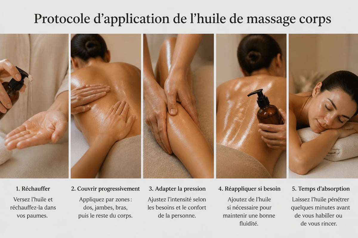 Protocole d'application huile massage