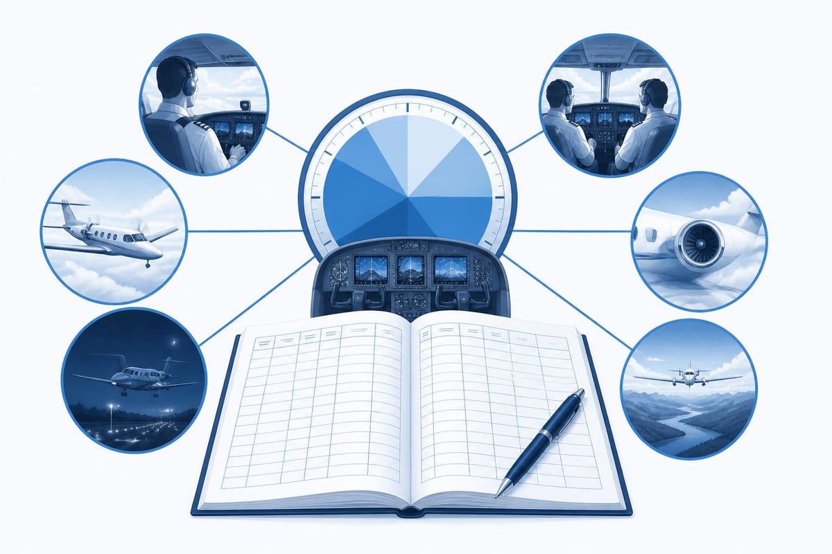 Flight hour categories in logbooks