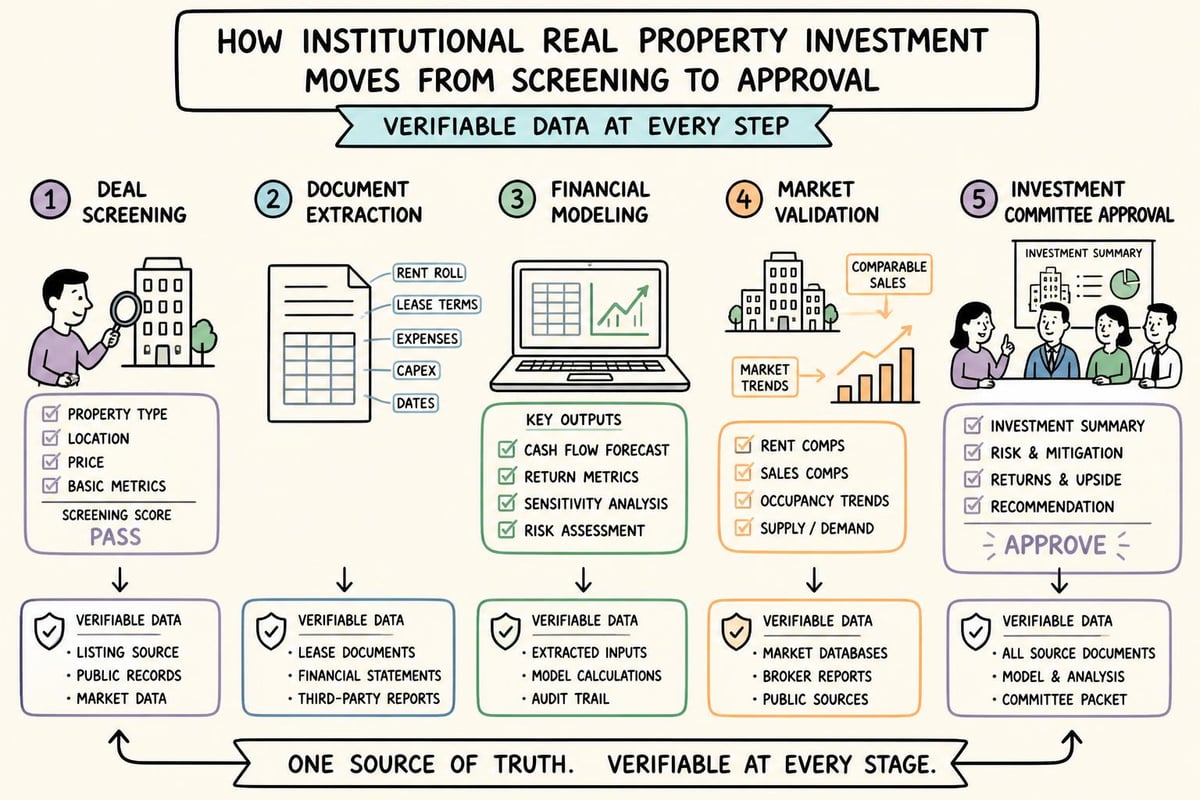 Real property investment decision workflow