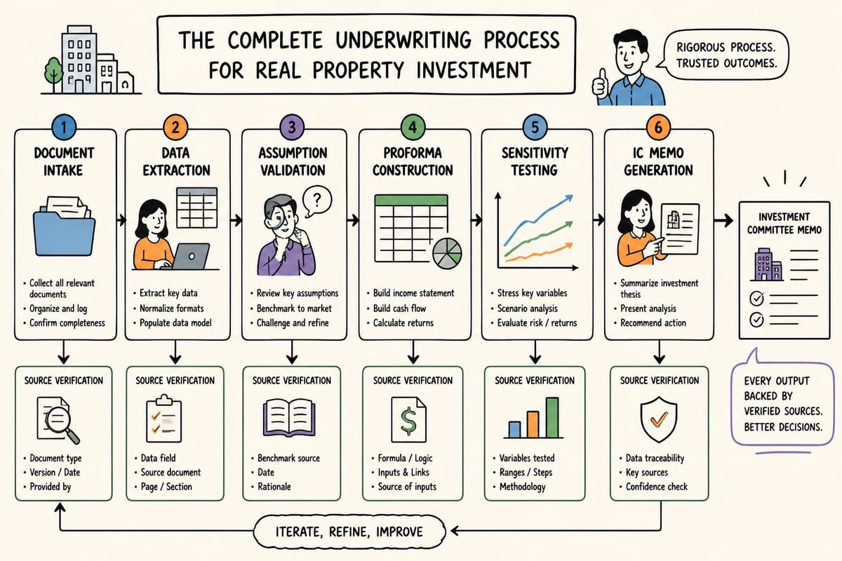 Underwriting workflow for real property investment