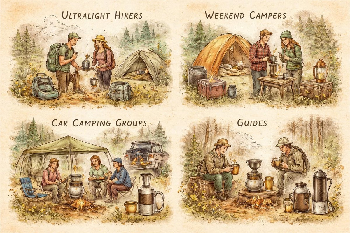 Experienced campers' coffee choices