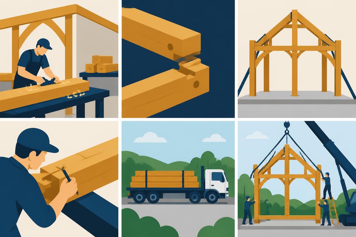 Timber frame construction sequence