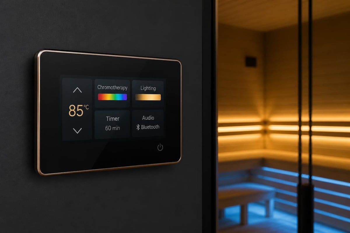 Premium sauna features and controls