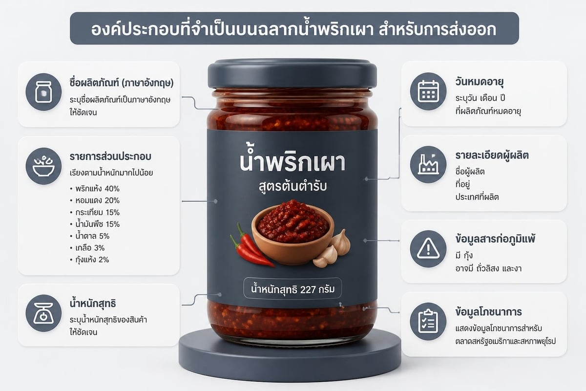 International food labeling requirements for Thai chili paste
