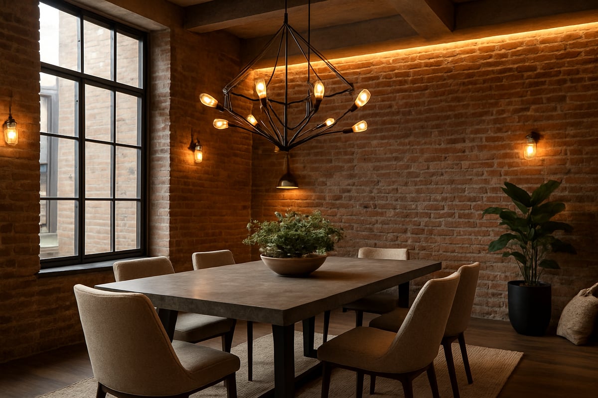 Lighting & Ambience in the Industrial Dining Room