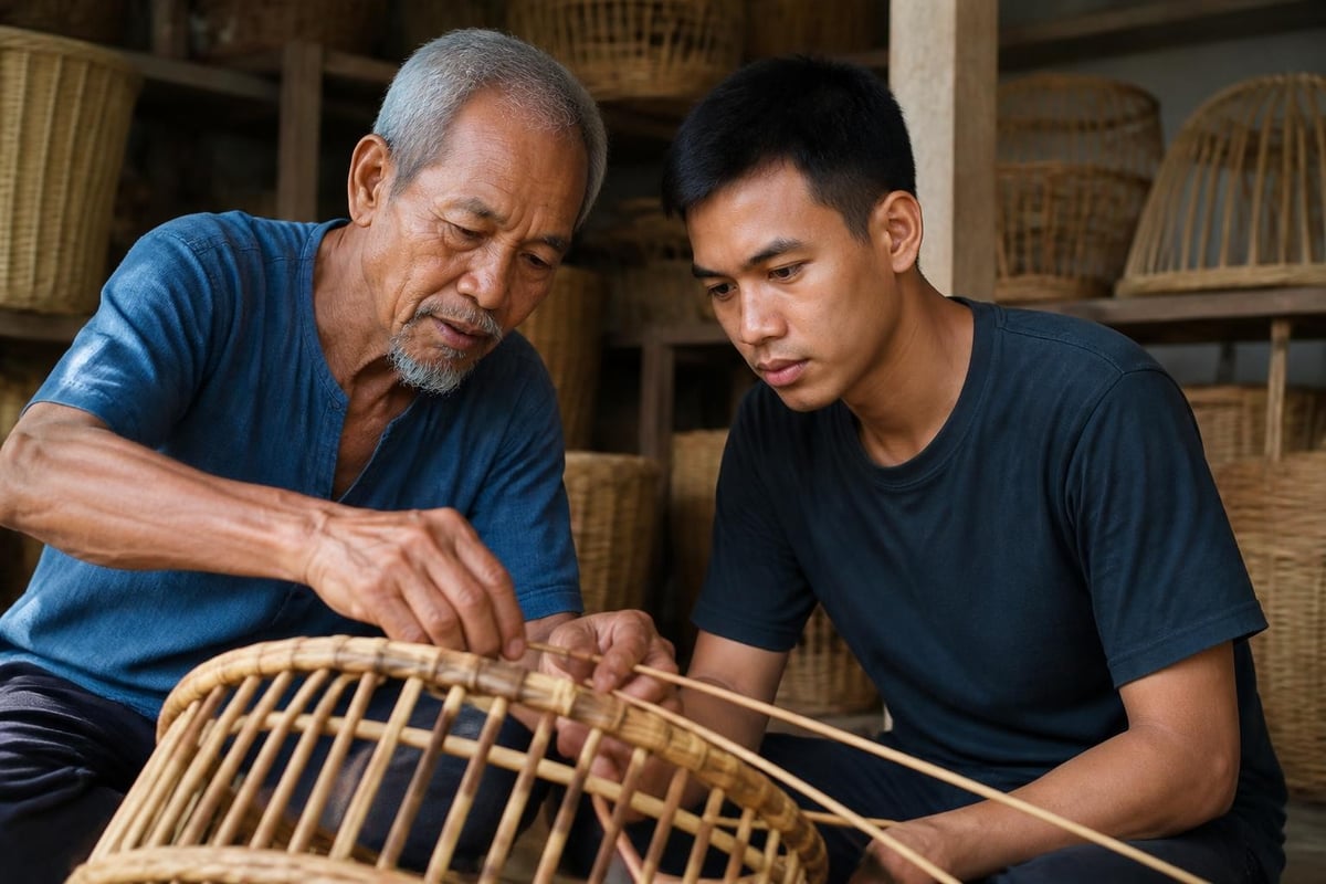 Rattan furniture craftsmanship process