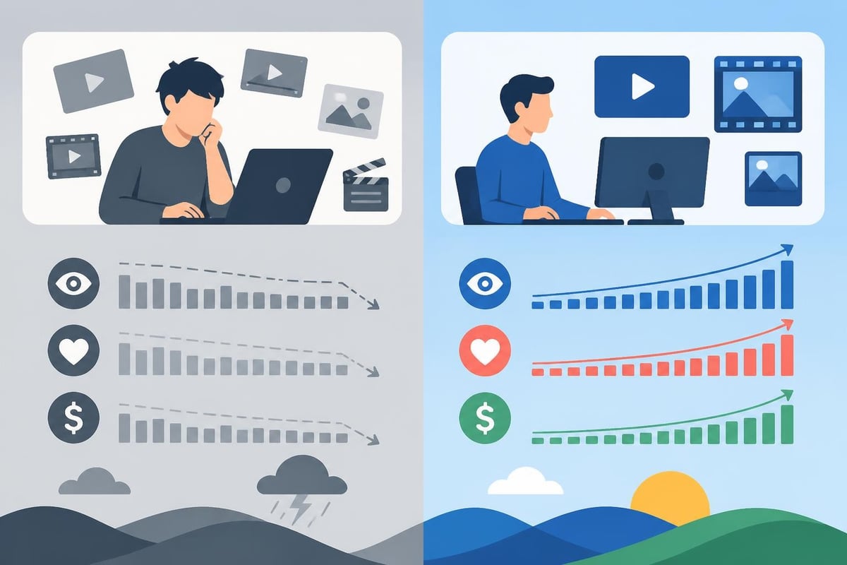 Content creator growth timeline