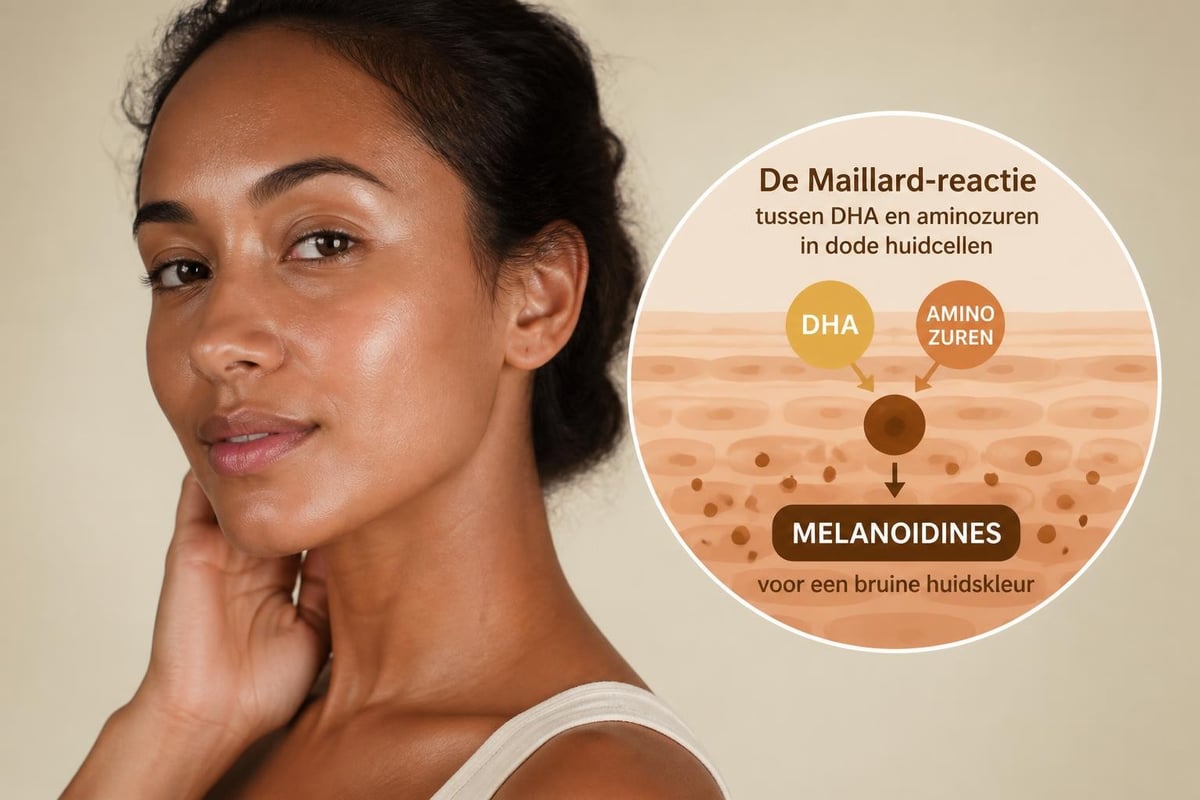DHA molecuul reageert met huidcellen