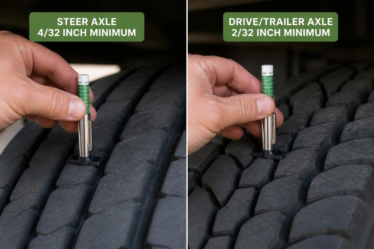 Tires on Truck: Complete Guide to Selection & Maintenance 4 Tread depth measurement