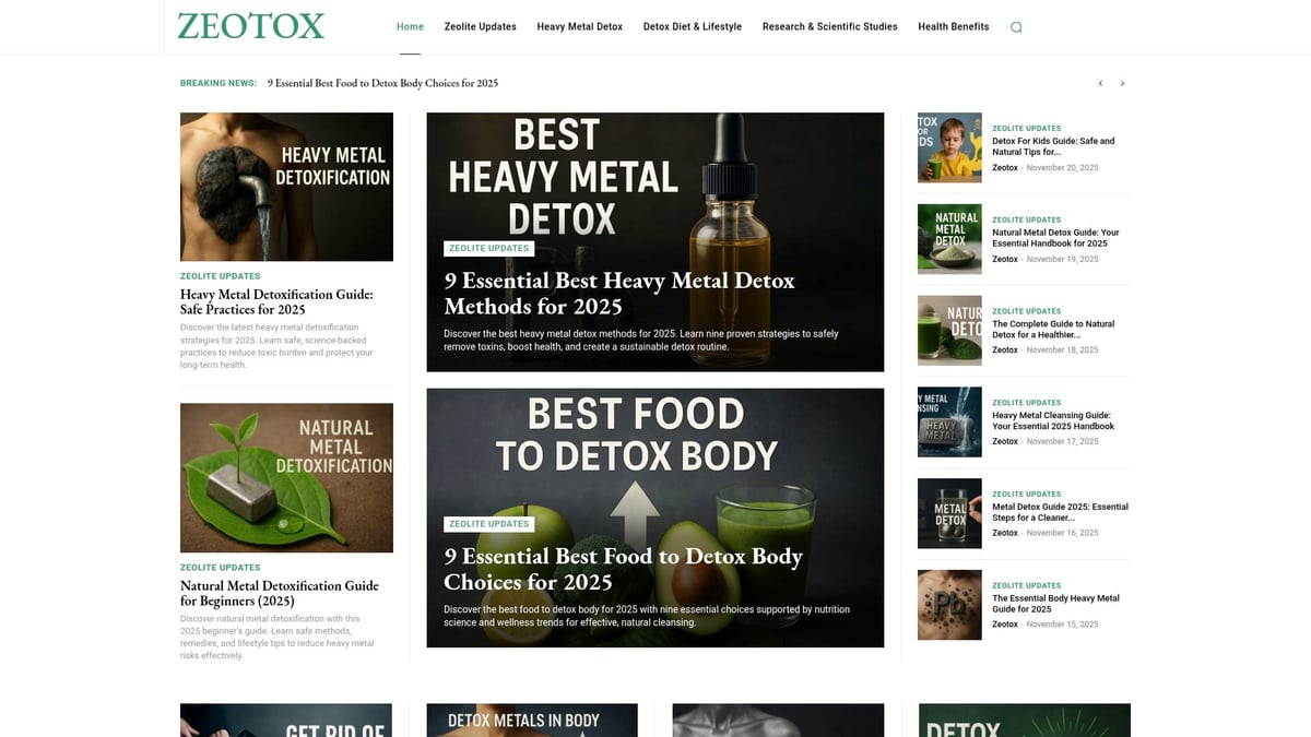 The Essential Guide to Diet to Detox Your Body (2025) - Zeotox: Your Trusted Resource for Zeolite Detox Guidance