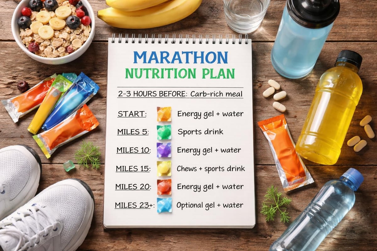 Marathon fuelling timeline