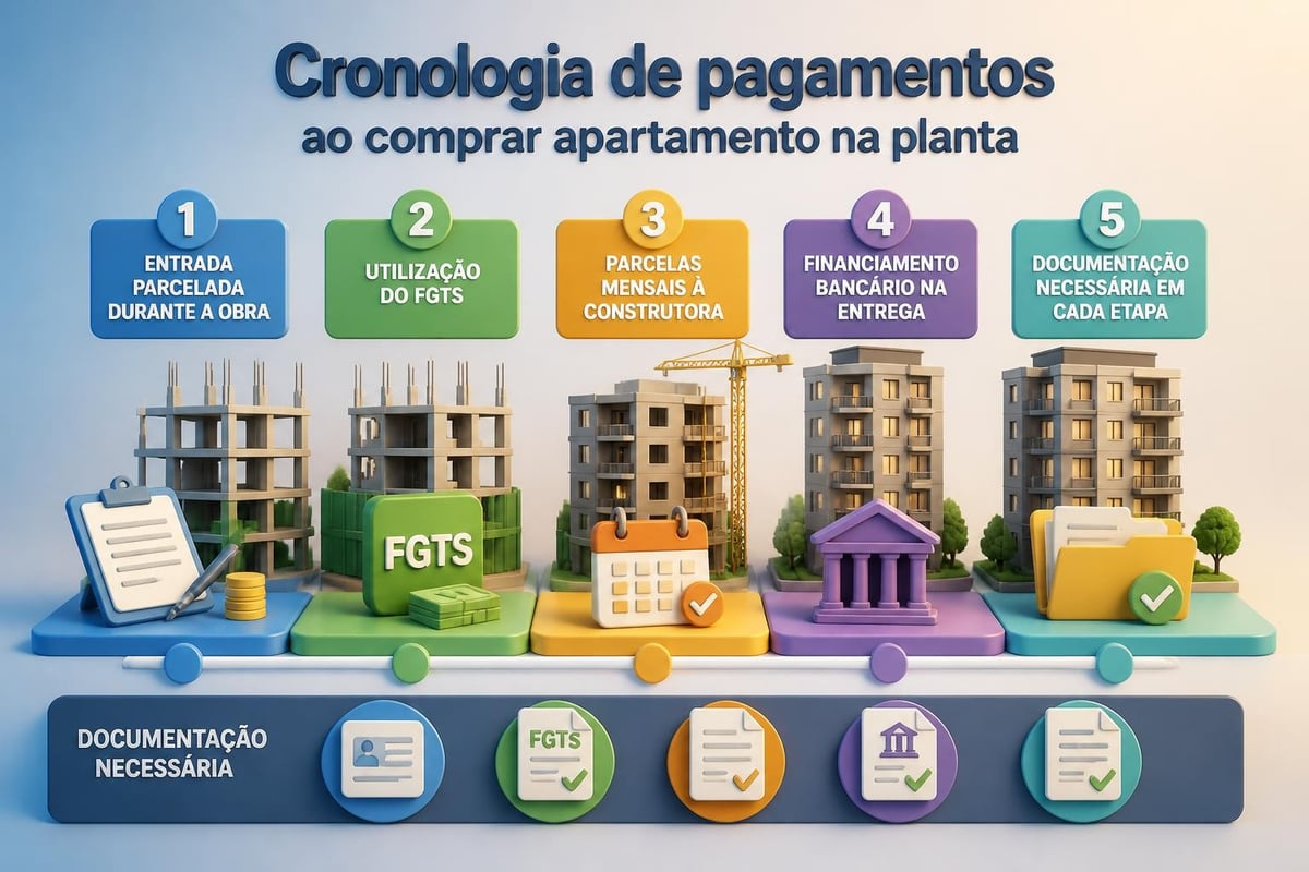 Estrutura de pagamento de apartamento na planta