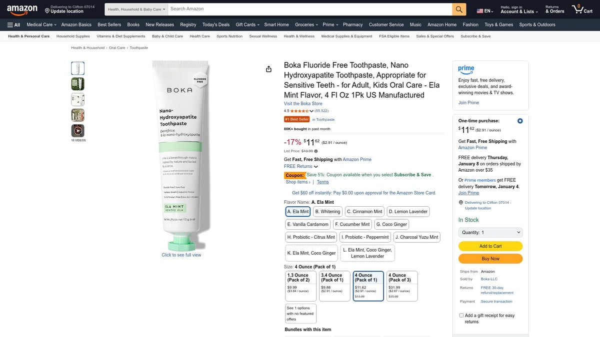 Top 10 Personal Care Products to Try in 2026 - Boka Fluoride-Free Nano Hydroxyapatite Toothpaste