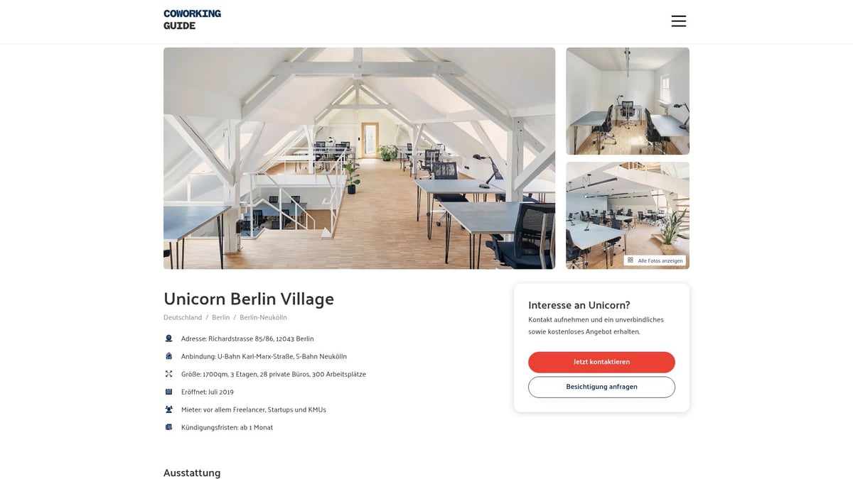 12 Inspirierende Coworking Spaces für 2026 Entdeckt - Unicorn Berlin Village – Nachhaltig & Digital