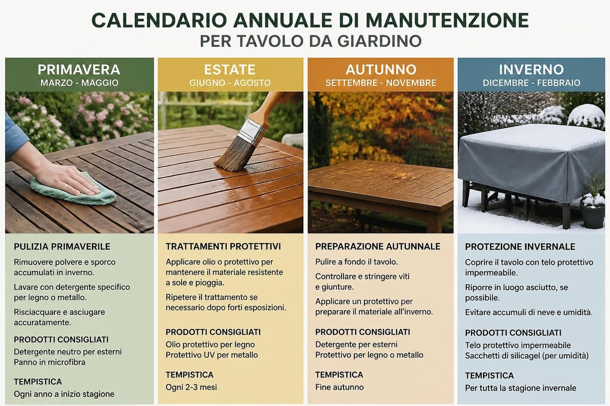 Manutenzione tavolo giardino stagionale