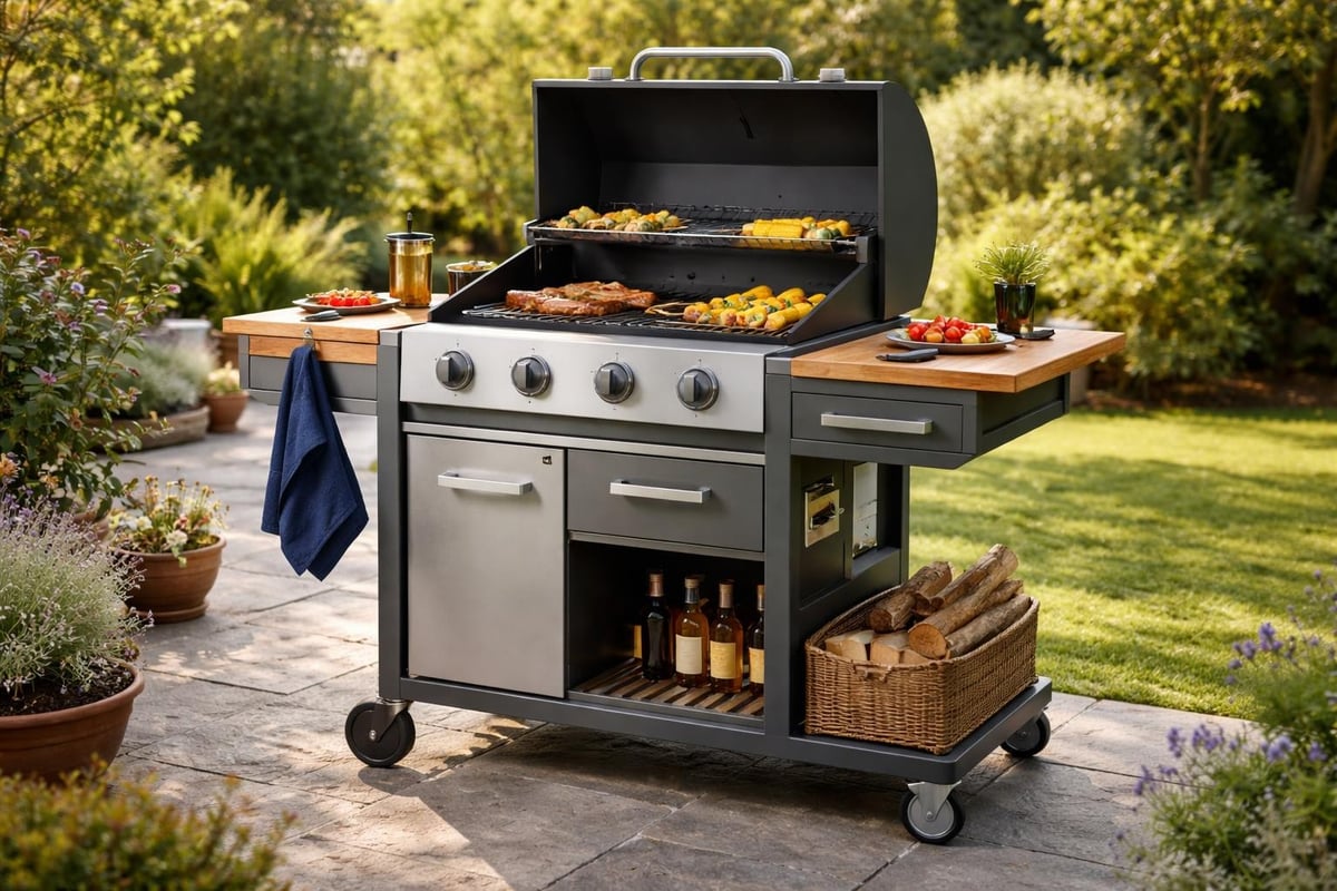 BBQ trolley workspace organisation