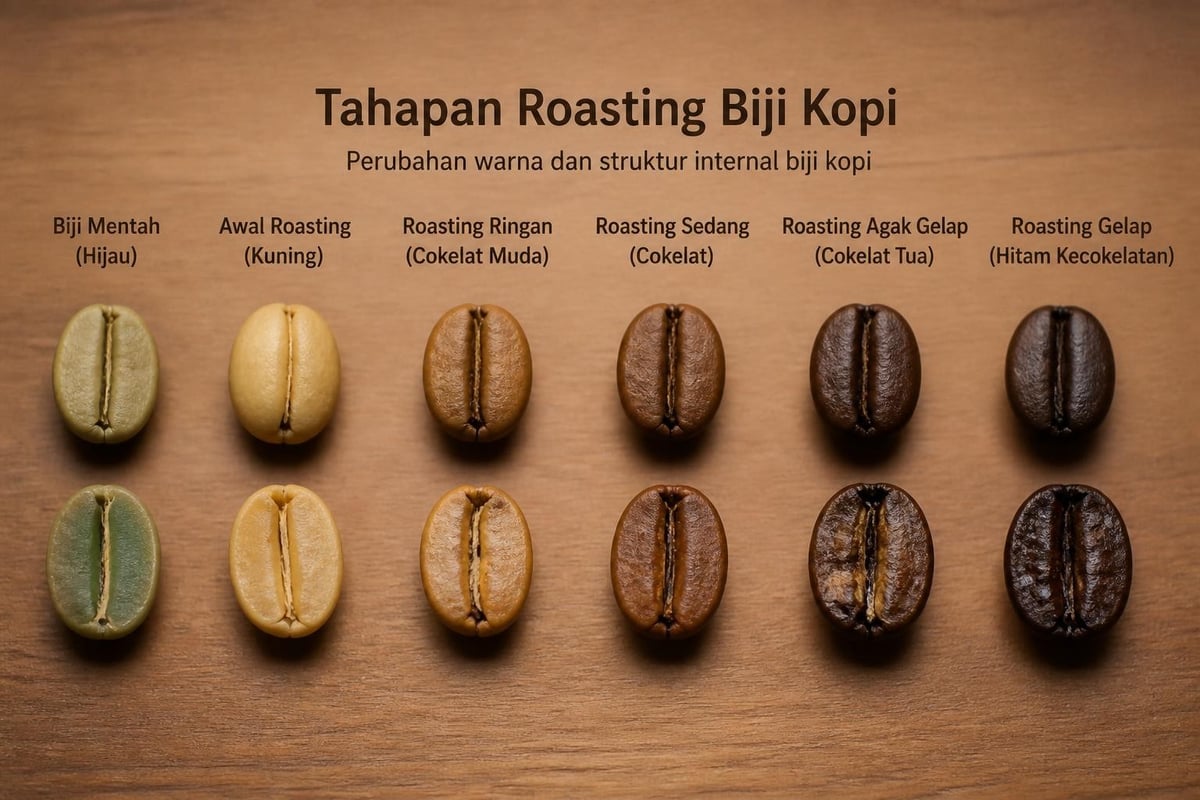 Proses transformasi biji kopi