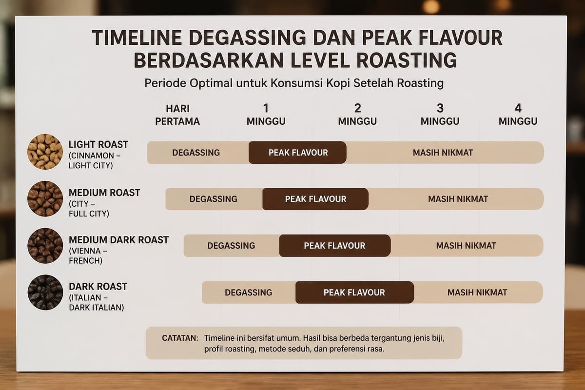 Timeline kesegaran kopi
