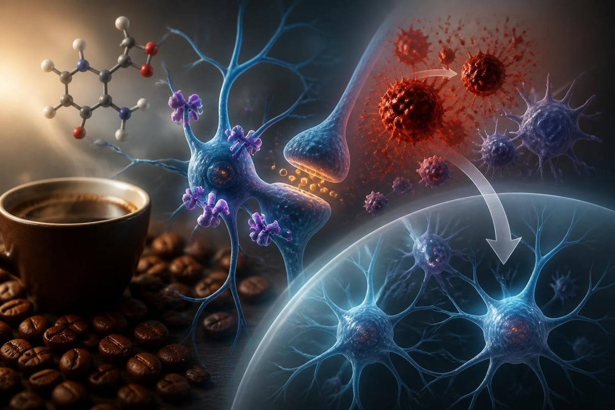 Neuroprotection par la caféine
