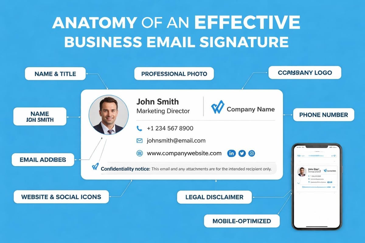 Professional email signature components