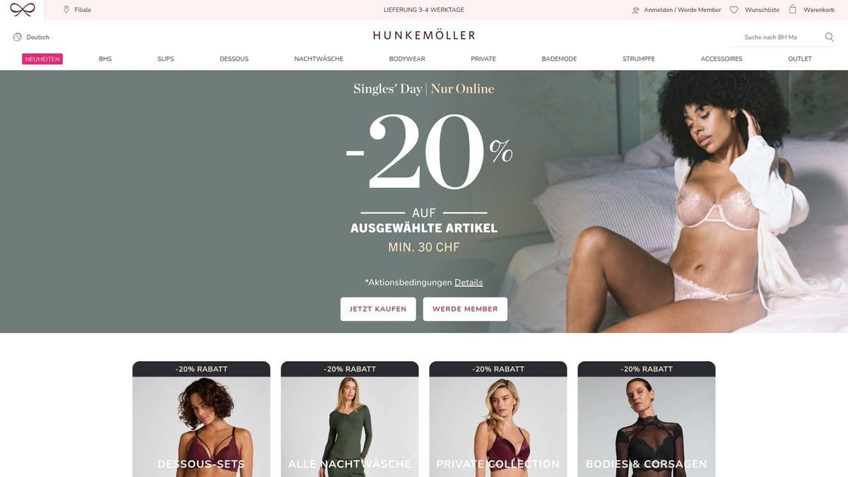 7 Top Black Friday Bikini Sale Highlights 2025 - Hunkemöller: 2 für 1 auf Bikini-Sets & Gratisversand