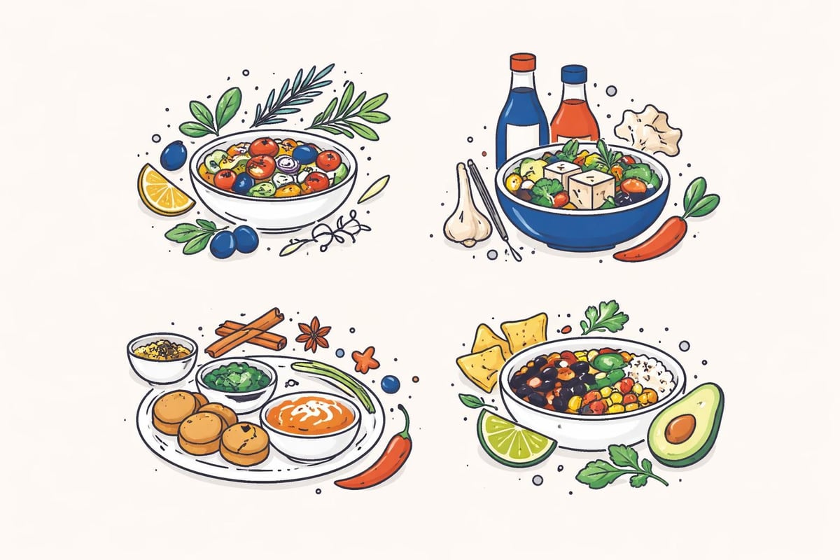 Internationale vegane Küchenstile