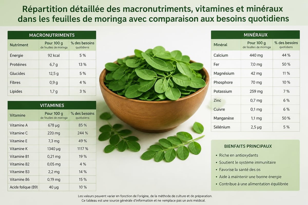 Composition nutritionnelle du moringa