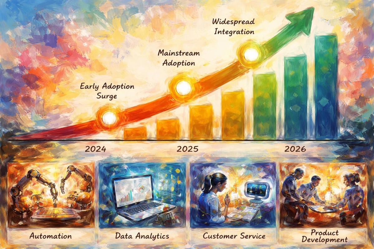 AI adoption timeline showing enterprise deployment acceleration