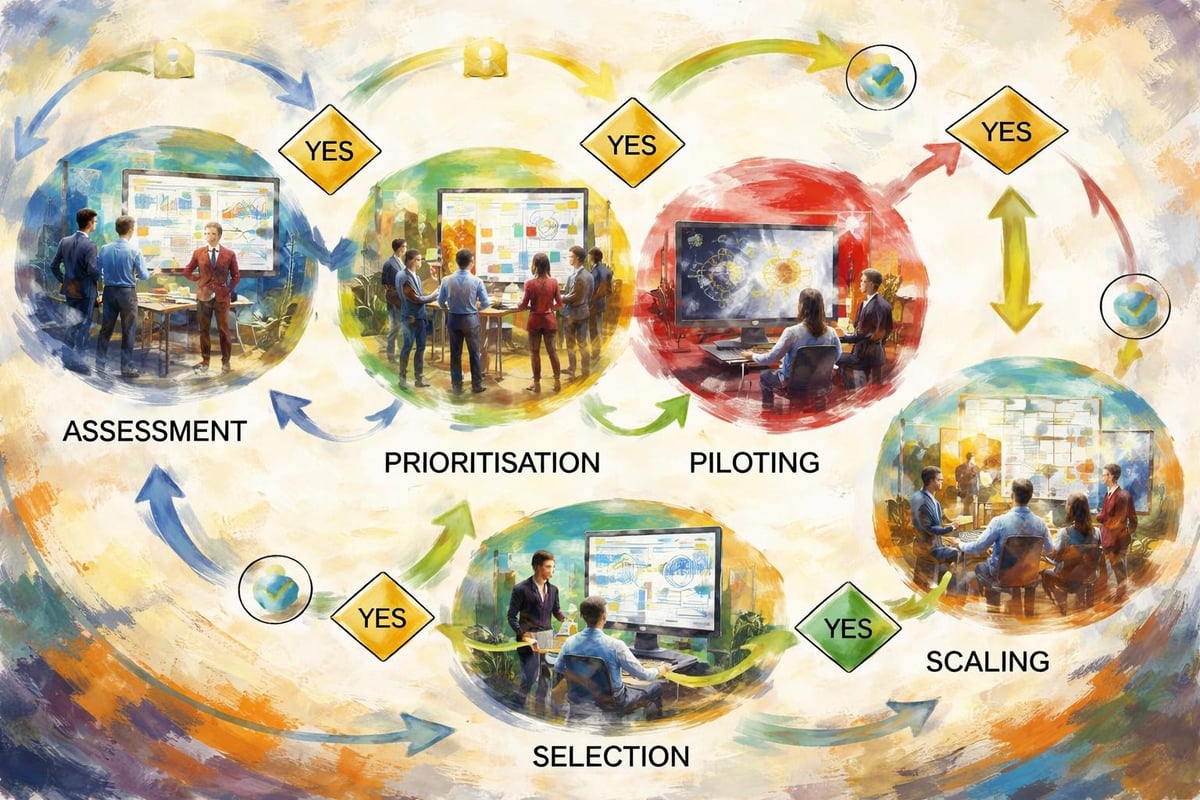 AI implementation workflow diagram