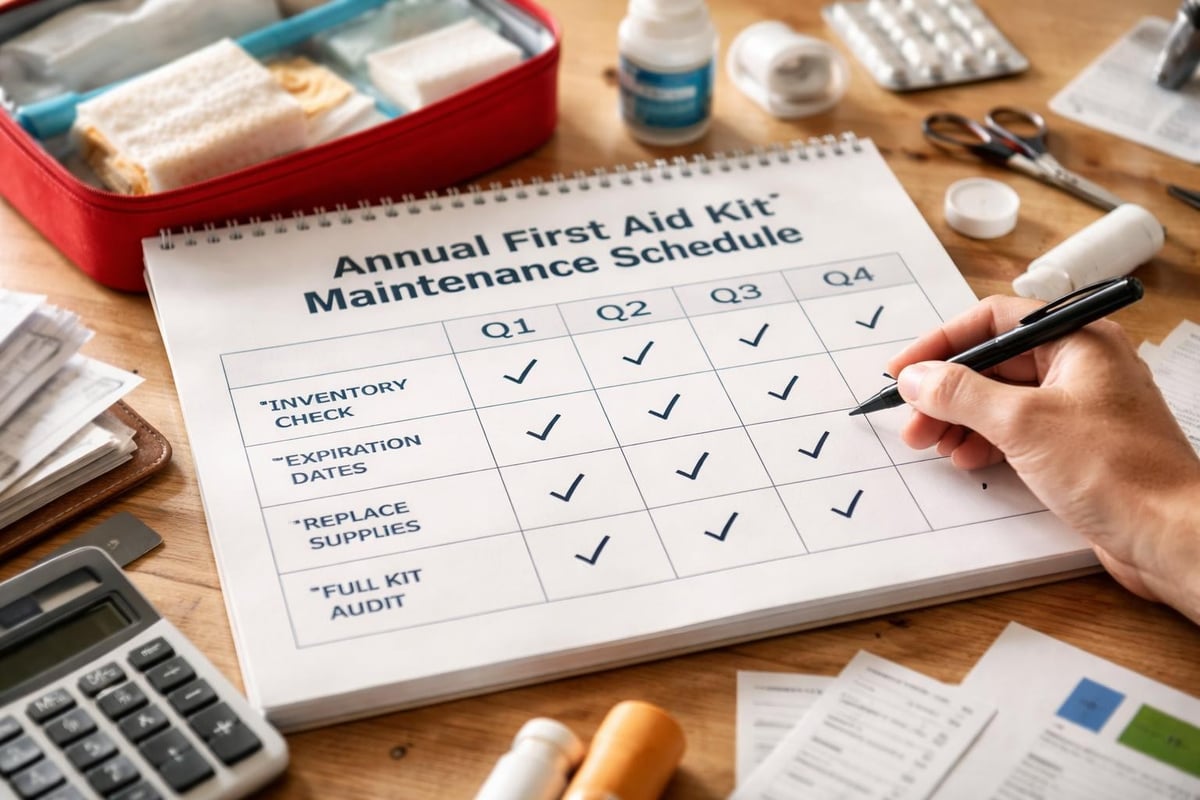 First aid kit maintenance timeline