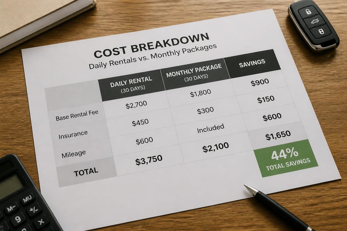 Monthly rental cost comparison