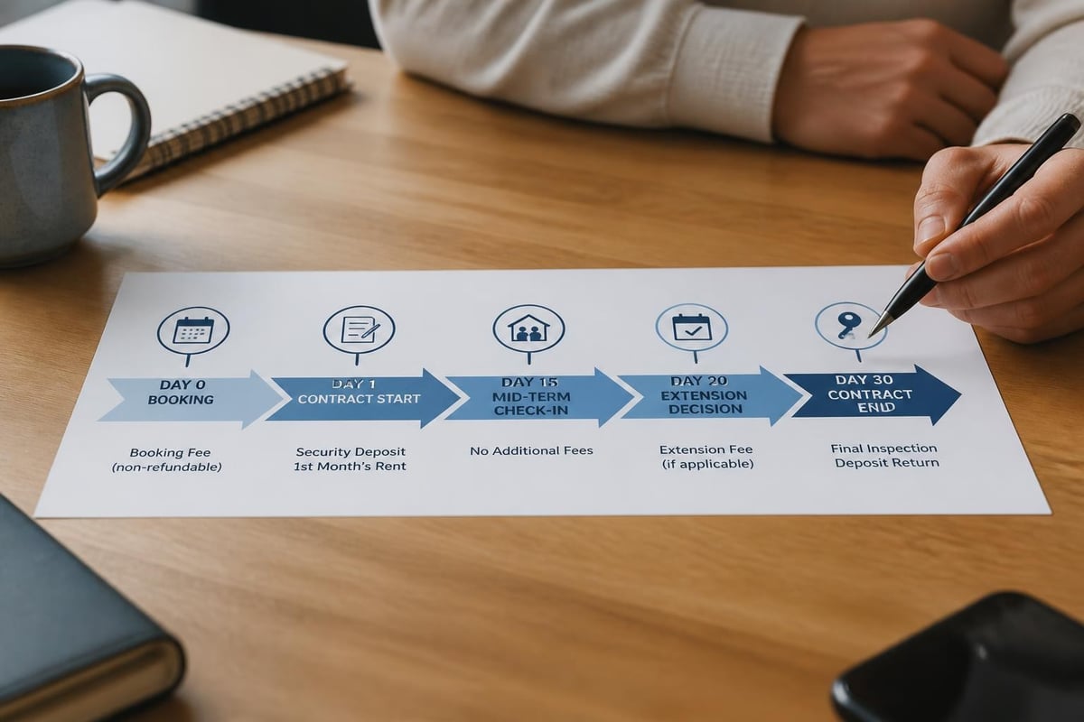 Monthly rental agreement timeline