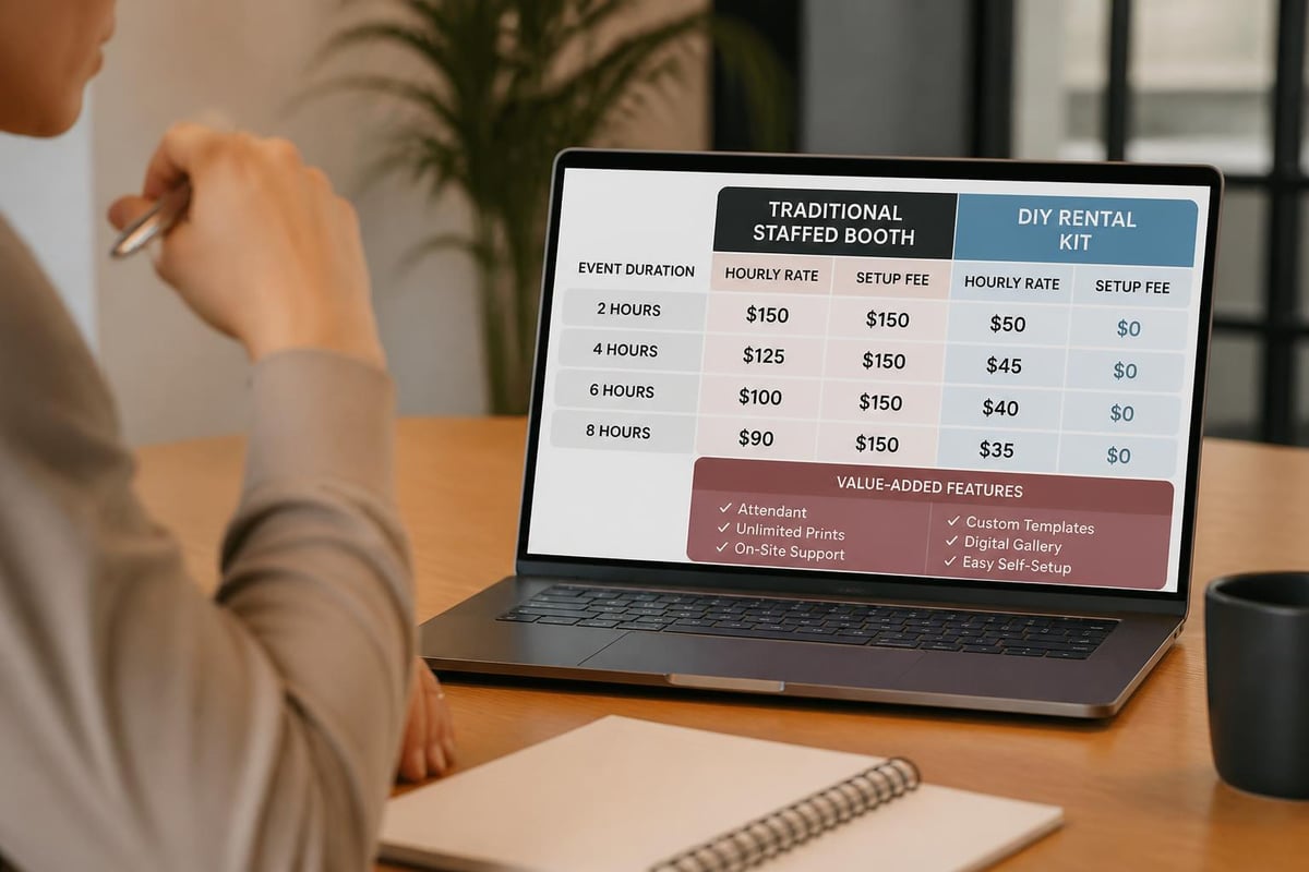 Photo booth rental pricing comparison