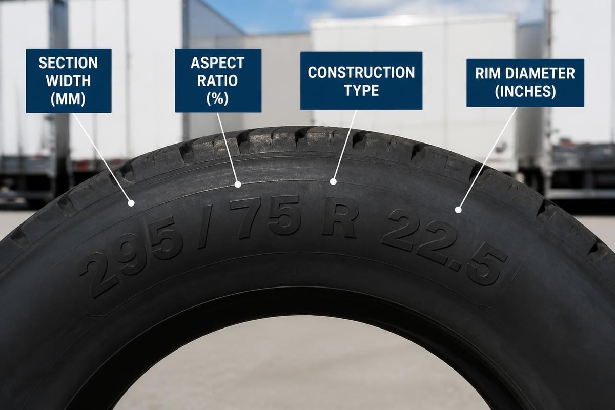 295 75R22.5 Steer Tires: Complete Guide for Fleet Managers 2 Tire size breakdown