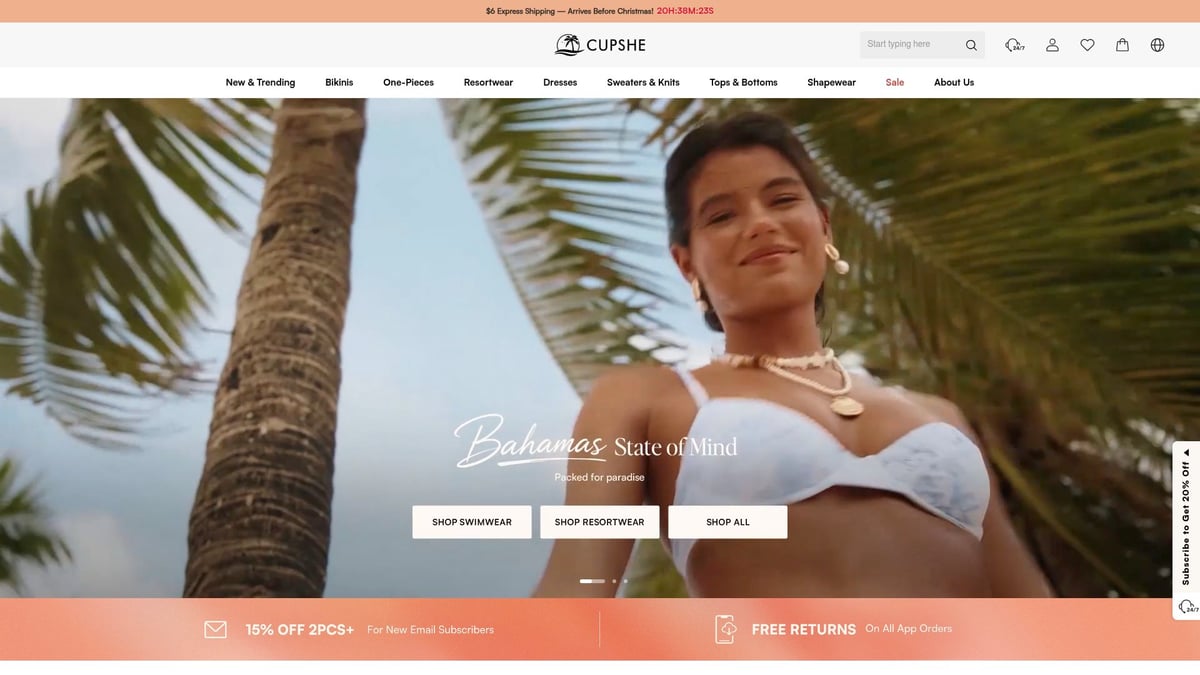 9 Must-Try Neon Orange Swimsuit Styles for Summer 2026 - 3. Cupshe Neon Orange High-Waisted Bikini