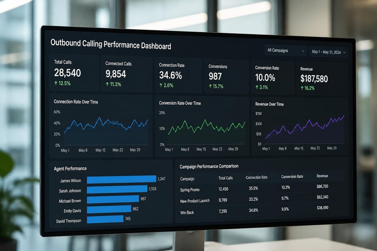 Outbound call performance dashboard