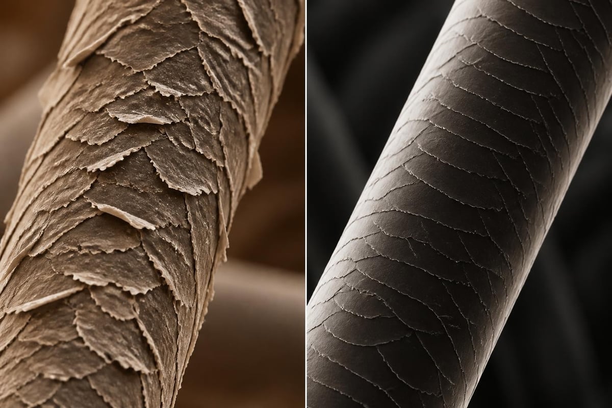 Beard hair cuticle structure
