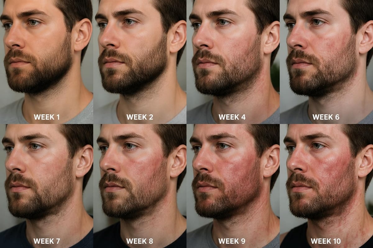 Beard dryness progression
