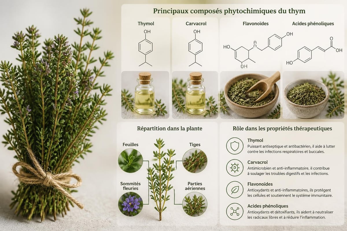 Composés actifs du thym