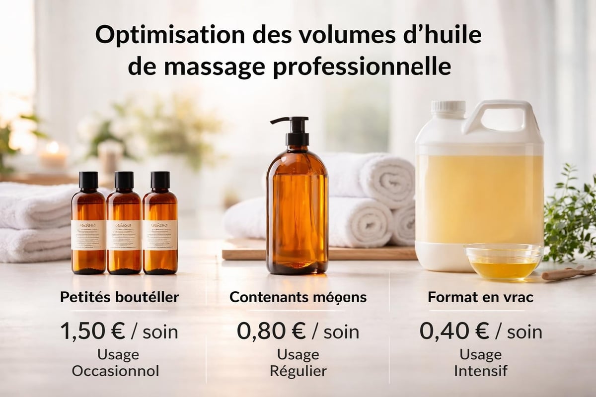 Formats d'huile de massage professionnelle