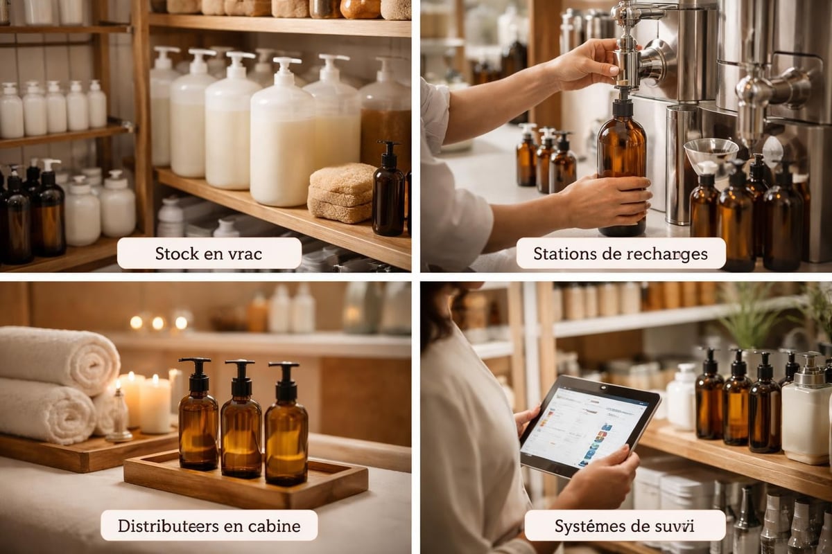 Organisation des huiles en spa