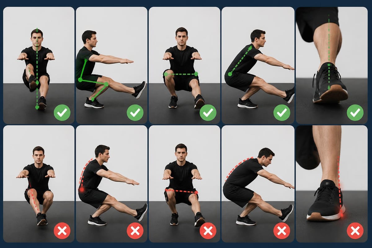 Single leg squat form checklist