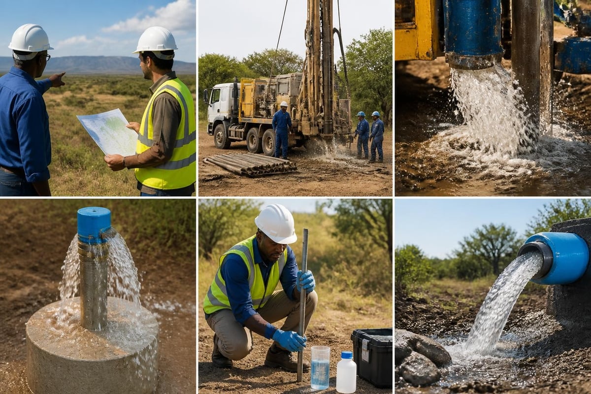 Water drilling process stages