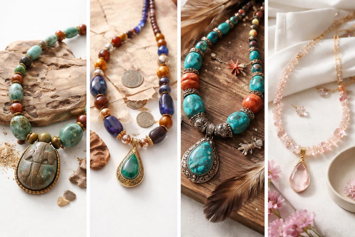 Evolution of stone necklaces