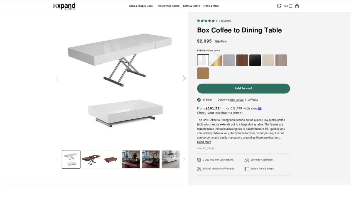7 Stylish Dining Table With Coffee Table Ideas for 2026 Homes - Box Coffee to Dining Table – Expand Furniture