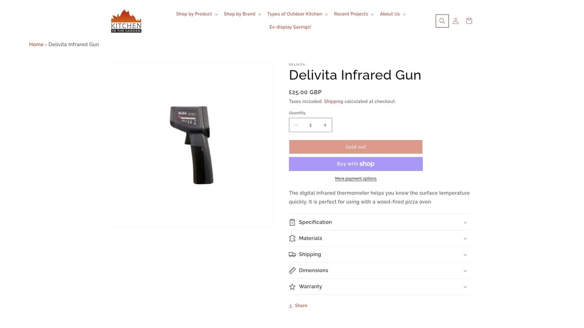 8 Must-Have Outdoor Kitchen Accessories for 2026 - 3. Delivita Infrared Gun